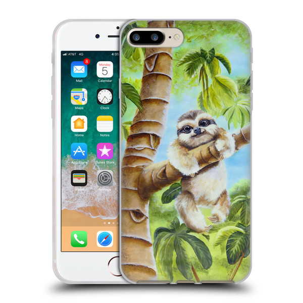 Lisa Sparling Creatures Cutest Sloth Soft Gel Case for Apple iPhone 7 Plus / iPhone 8 Plus