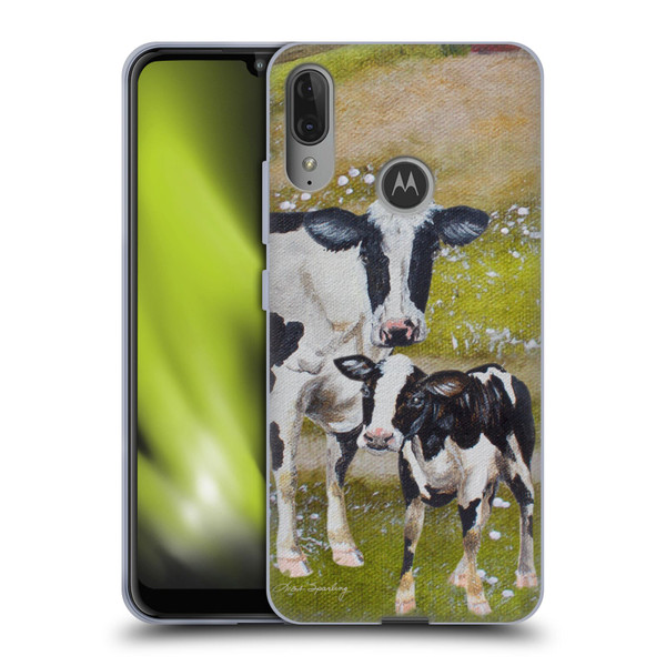 Lisa Sparling Creatures Two Cows Soft Gel Case for Motorola Moto E6 Plus