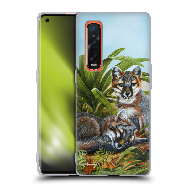 Lisa Sparling Creatures Red Fox Kits Soft Gel Case for OPPO Find X2 Pro 5G