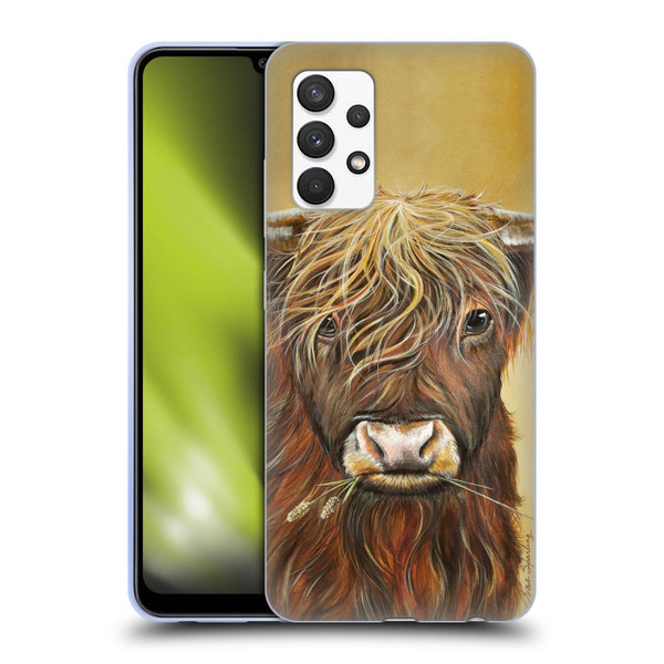 Lisa Sparling Creatures Highland Cow Fireball Soft Gel Case for Samsung Galaxy A32 (2021)