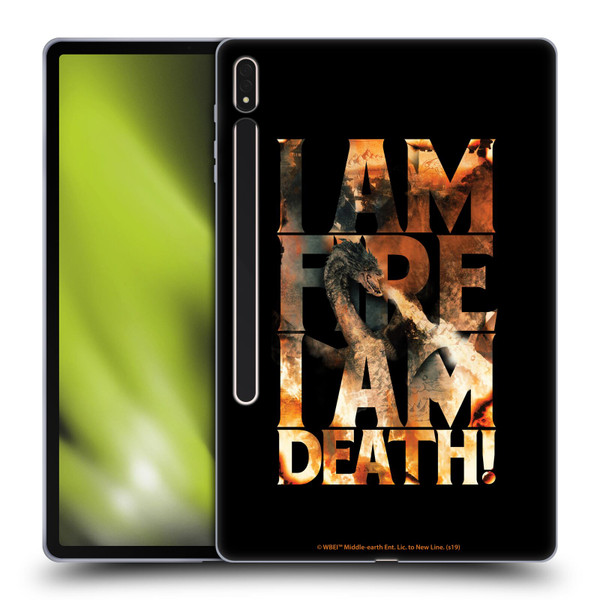 The Hobbit The Battle of the Five Armies Graphics Smaug Fire Soft Gel Case for Samsung Galaxy Tab S8 Plus