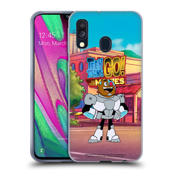 Teen Titans Go! To The Movies Character Art Cyborg Soft Gel Case for Samsung Galaxy A40 (2019)