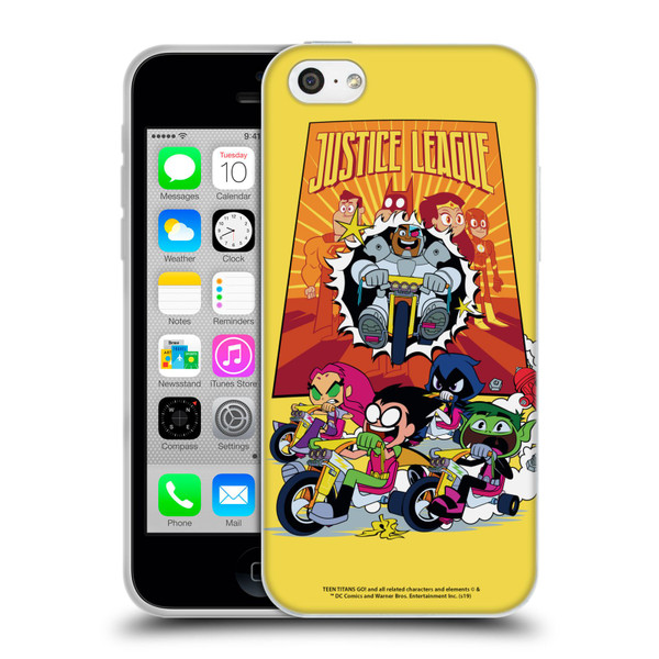 Teen Titans Go! To The Movies Hollywood Graphics Justice League 2 Soft Gel Case for Apple iPhone 5c