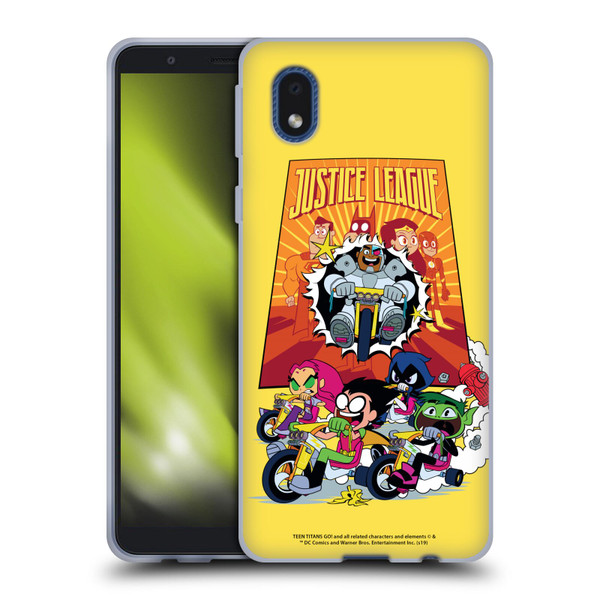 Teen Titans Go! To The Movies Hollywood Graphics Justice League 2 Soft Gel Case for Samsung Galaxy A01 Core (2020)