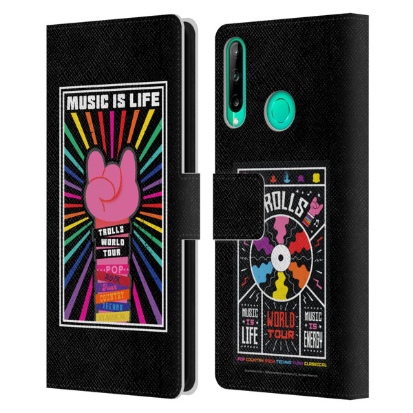 Trolls World Tour Key Art Music Is Life Leather Book Wallet Case Cover For Huawei P40 lite E