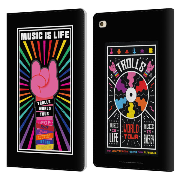 Trolls World Tour Key Art Music Is Life Leather Book Wallet Case Cover For Apple iPad mini 4