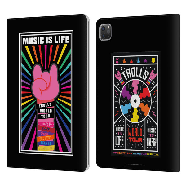 Trolls World Tour Key Art Music Is Life Leather Book Wallet Case Cover For Apple iPad Pro 11 2020 / 2021 / 2022