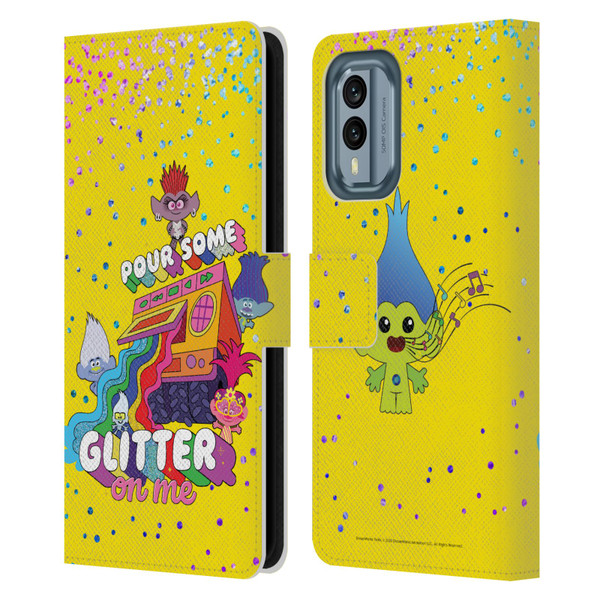 Trolls World Tour Key Art Glitter Print Leather Book Wallet Case Cover For Nokia X30