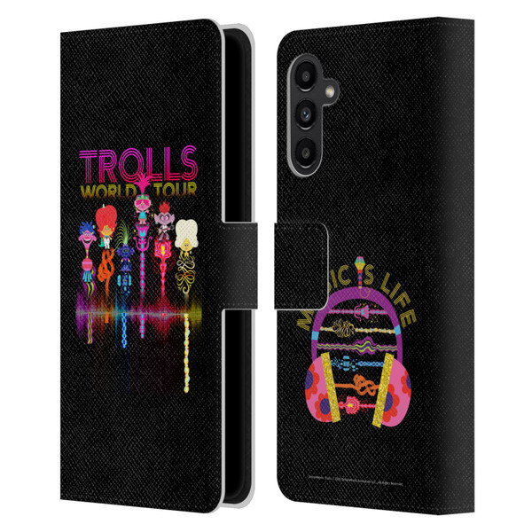 Trolls World Tour Key Art Artwork Leather Book Wallet Case Cover For Samsung Galaxy A13 5G (2021)