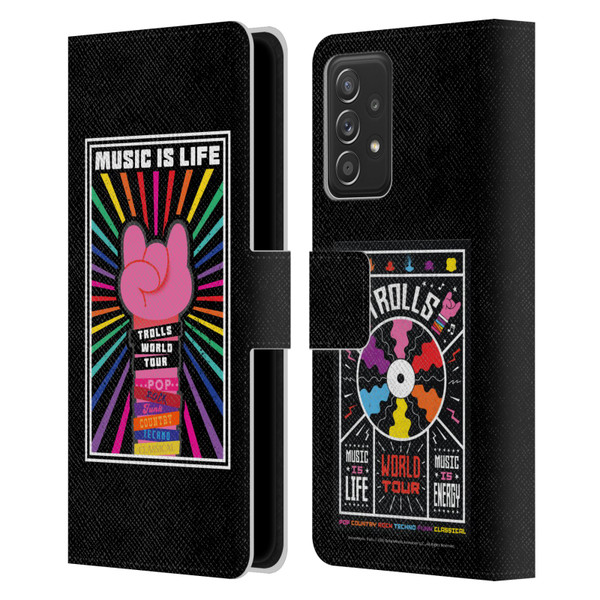 Trolls World Tour Key Art Music Is Life Leather Book Wallet Case Cover For Samsung Galaxy A53 5G (2022)