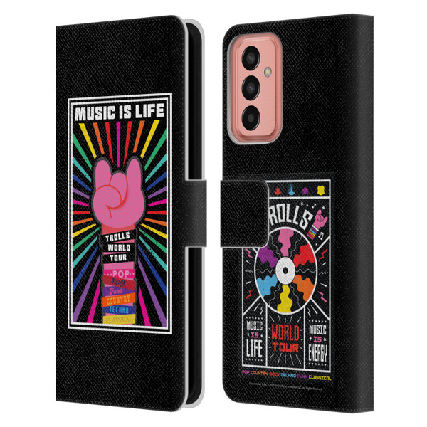 Trolls World Tour Key Art Music Is Life Leather Book Wallet Case Cover For Samsung Galaxy M13 (2022)