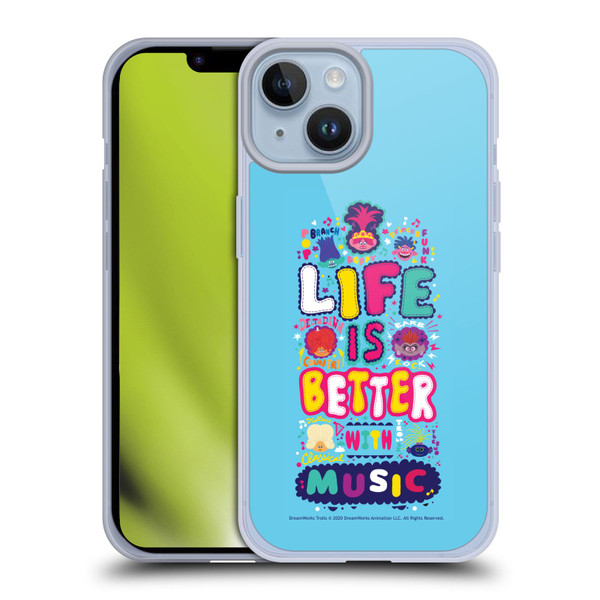 Trolls World Tour Key Art Quote Soft Gel Case for Apple iPhone 14