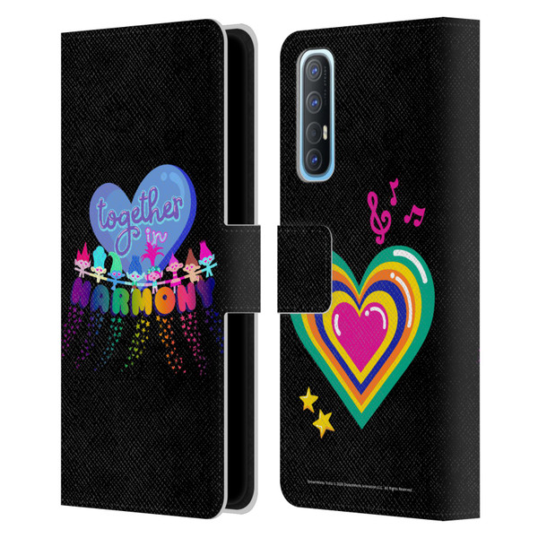 Trolls World Tour Rainbow Bffs Together In Harmony Leather Book Wallet Case Cover For OPPO Find X2 Neo 5G