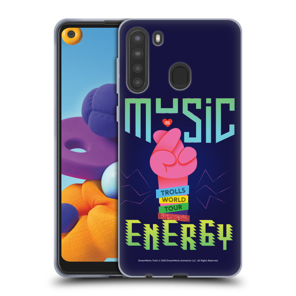 Trolls World Tour Key Art Music Is Energy Soft Gel Case for Samsung Galaxy A21 (2020)