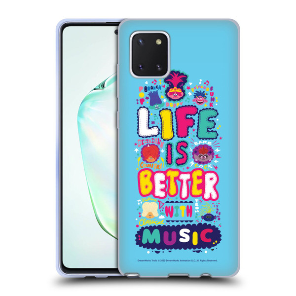 Trolls World Tour Key Art Quote Soft Gel Case for Samsung Galaxy Note10 Lite