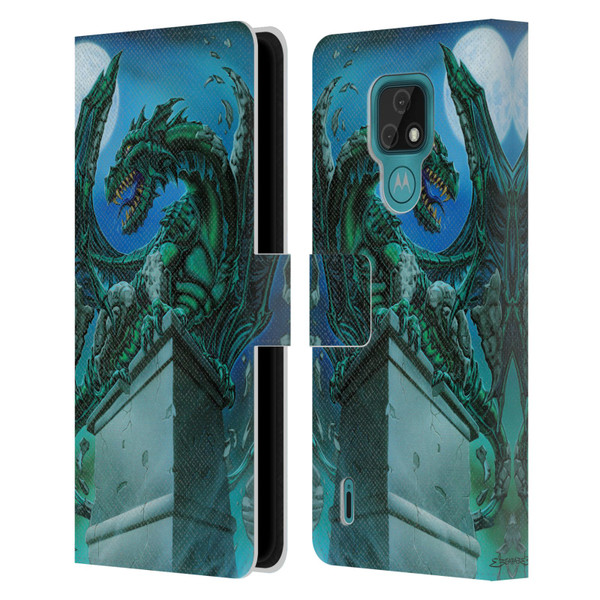 Ed Beard Jr Dragons The Awakening Leather Book Wallet Case Cover For Motorola Moto E7