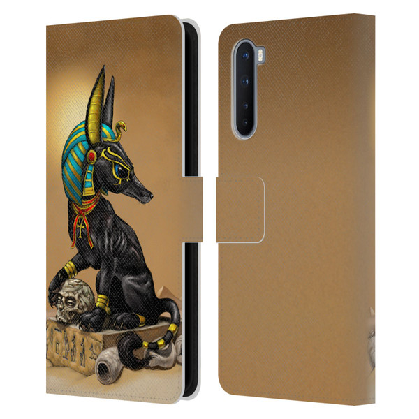 Stanley Morrison Art Egyptian Black Jackal Anubis Leather Book Wallet Case Cover For OnePlus Nord 5G