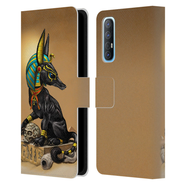 Stanley Morrison Art Egyptian Black Jackal Anubis Leather Book Wallet Case Cover For OPPO Find X2 Neo 5G