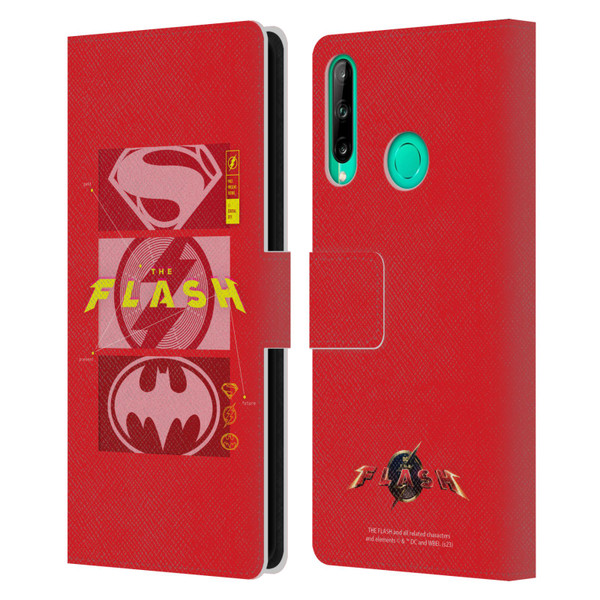 The Flash 2023 Graphics Superhero Logos Leather Book Wallet Case Cover For Huawei P40 lite E