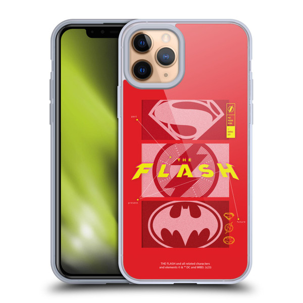 The Flash 2023 Graphics Superhero Logos Soft Gel Case for Apple iPhone 11 Pro