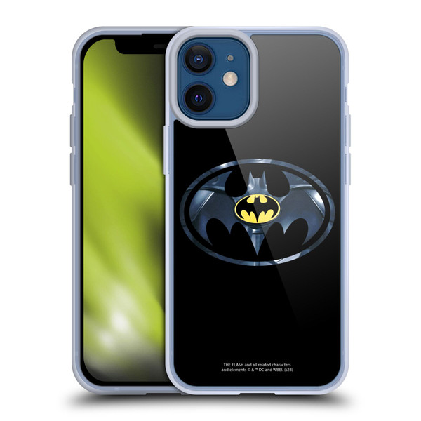 The Flash 2023 Graphics Black Batman Logo Soft Gel Case for Apple iPhone 12 Mini