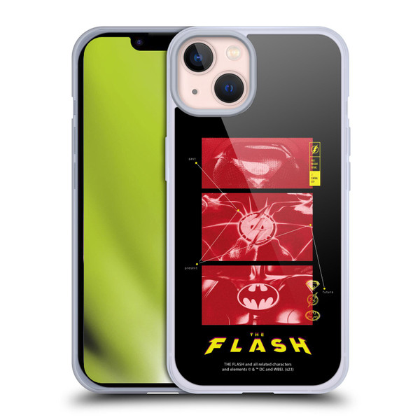 The Flash 2023 Graphics Suit Logos Soft Gel Case for Apple iPhone 13