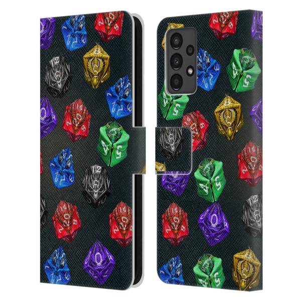 Stanley Morrison Art Six Dragons Gaming Dice Set Leather Book Wallet Case Cover For Samsung Galaxy A13 (2022)