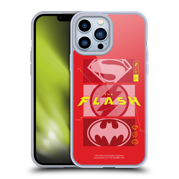 The Flash 2023 Graphics Superhero Logos Soft Gel Case for Apple iPhone 13 Pro Max