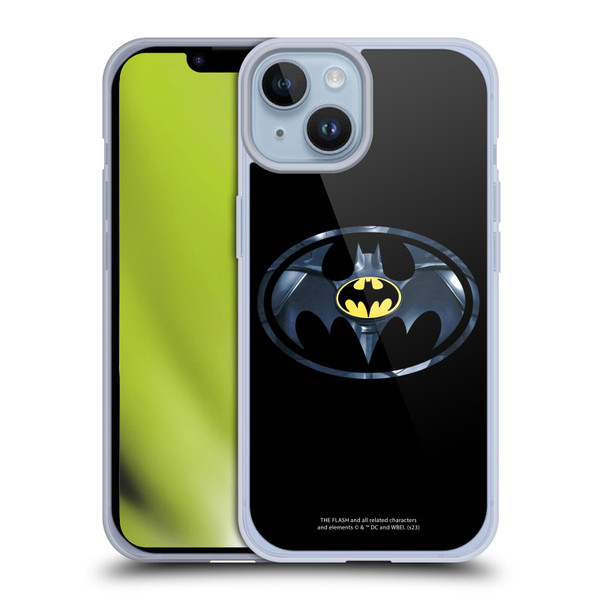The Flash 2023 Graphics Black Batman Logo Soft Gel Case for Apple iPhone 14