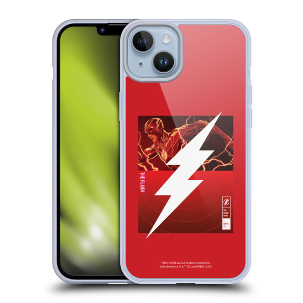 The Flash 2023 Graphics Barry Allen Logo Soft Gel Case for Apple iPhone 14 Plus
