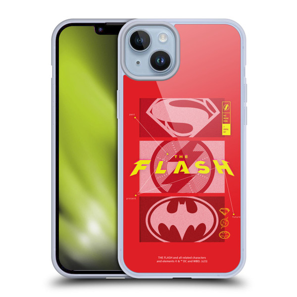 The Flash 2023 Graphics Superhero Logos Soft Gel Case for Apple iPhone 14 Plus