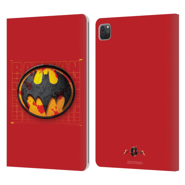 The Flash 2023 Graphics Batman Logo Leather Book Wallet Case Cover For Apple iPad Pro 11 2020 / 2021 / 2022