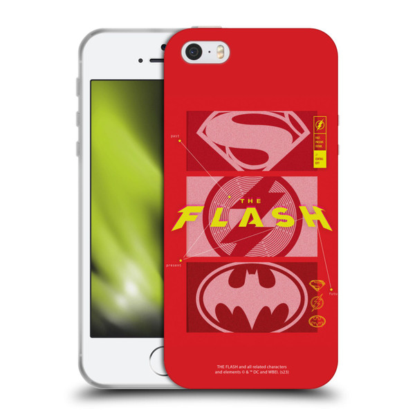 The Flash 2023 Graphics Superhero Logos Soft Gel Case for Apple iPhone 5 / 5s / iPhone SE 2016