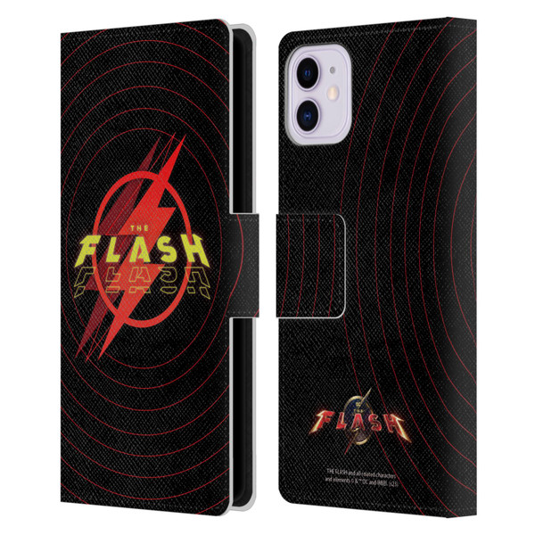 The Flash 2023 Graphics Logo Leather Book Wallet Case Cover For Apple iPhone 11
