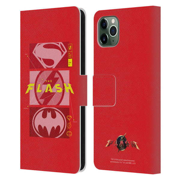 The Flash 2023 Graphics Superhero Logos Leather Book Wallet Case Cover For Apple iPhone 11 Pro Max