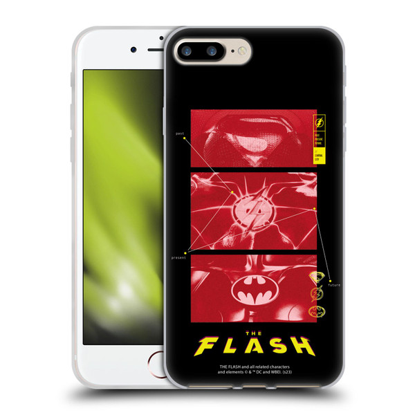 The Flash 2023 Graphics Suit Logos Soft Gel Case for Apple iPhone 7 Plus / iPhone 8 Plus