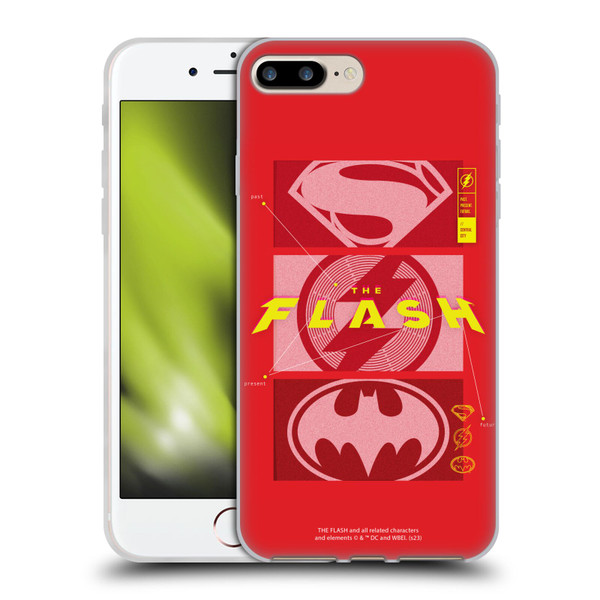 The Flash 2023 Graphics Superhero Logos Soft Gel Case for Apple iPhone 7 Plus / iPhone 8 Plus