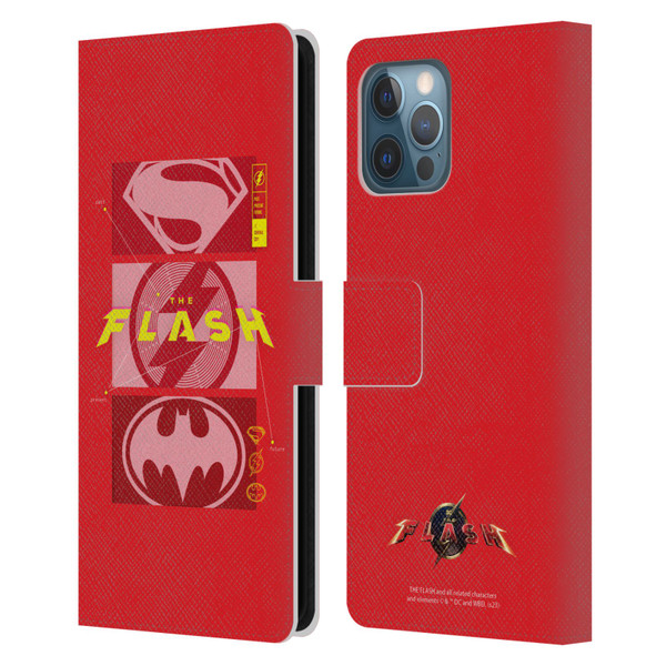 The Flash 2023 Graphics Superhero Logos Leather Book Wallet Case Cover For Apple iPhone 12 Pro Max