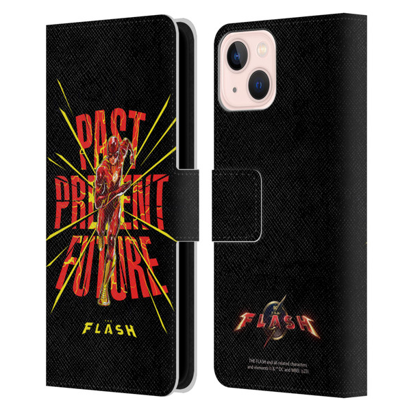 The Flash 2023 Graphics Speed Force Leather Book Wallet Case Cover For Apple iPhone 13
