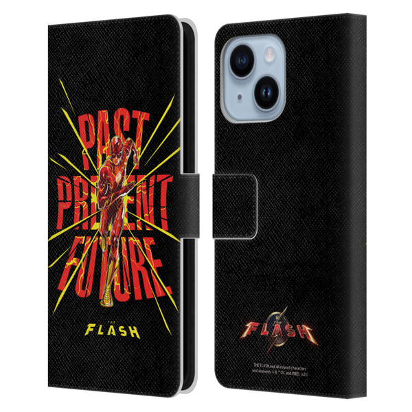 The Flash 2023 Graphics Speed Force Leather Book Wallet Case Cover For Apple iPhone 14 Plus