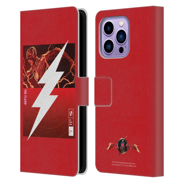 The Flash 2023 Graphics Barry Allen Logo Leather Book Wallet Case Cover For Apple iPhone 14 Pro Max