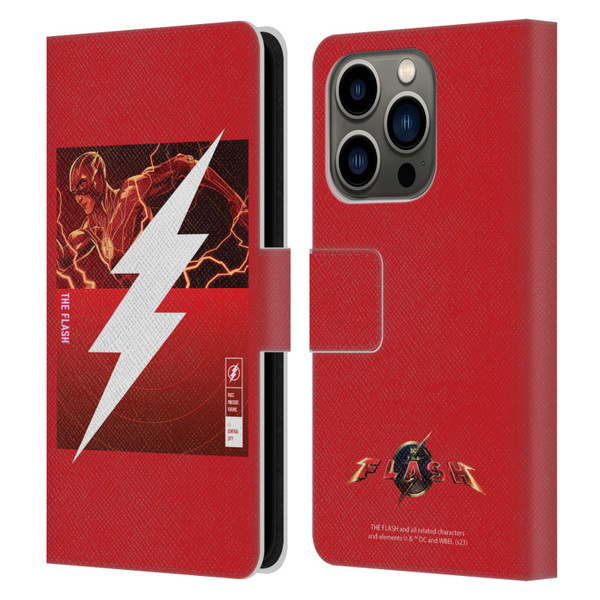The Flash 2023 Graphics Barry Allen Logo Leather Book Wallet Case Cover For Apple iPhone 14 Pro