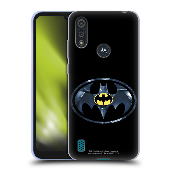 The Flash 2023 Graphics Black Batman Logo Soft Gel Case for Motorola Moto E6s (2020)