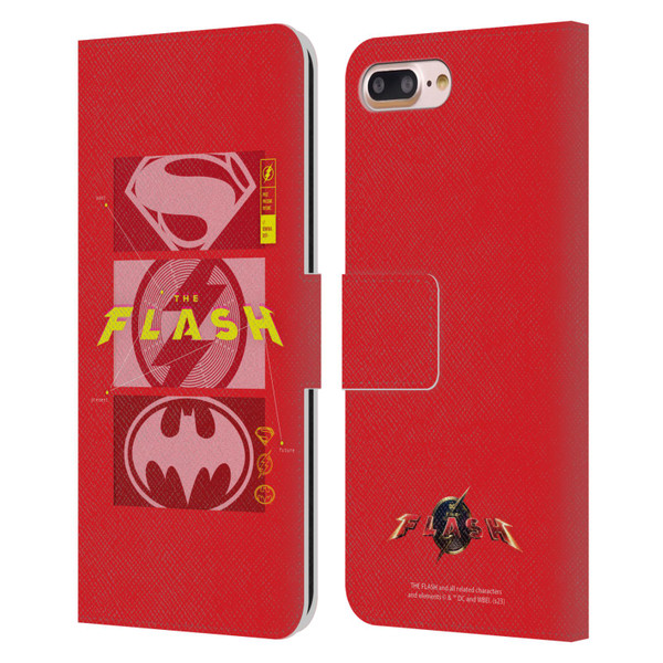 The Flash 2023 Graphics Superhero Logos Leather Book Wallet Case Cover For Apple iPhone 7 Plus / iPhone 8 Plus