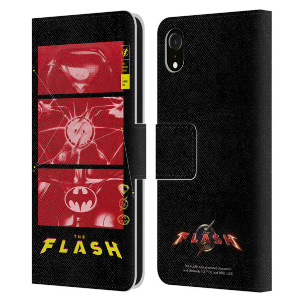 The Flash 2023 Graphics Suit Logos Leather Book Wallet Case Cover For Apple iPhone XR