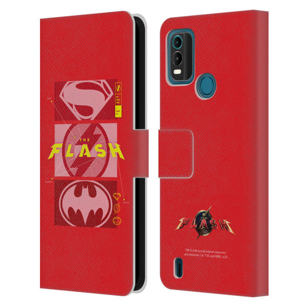 The Flash 2023 Graphics Superhero Logos Leather Book Wallet Case Cover For Nokia G11 Plus