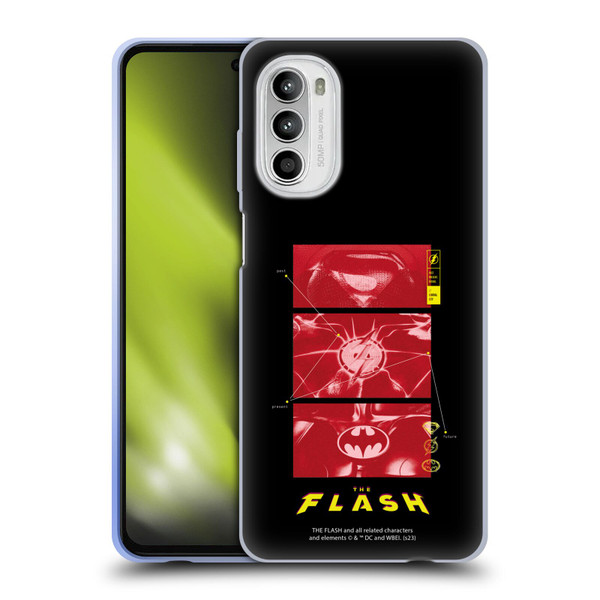 The Flash 2023 Graphics Suit Logos Soft Gel Case for Motorola Moto G52