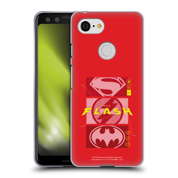 The Flash 2023 Graphics Superhero Logos Soft Gel Case for Google Pixel 3