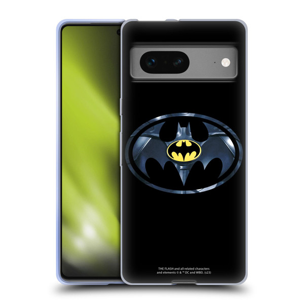 The Flash 2023 Graphics Black Batman Logo Soft Gel Case for Google Pixel 7