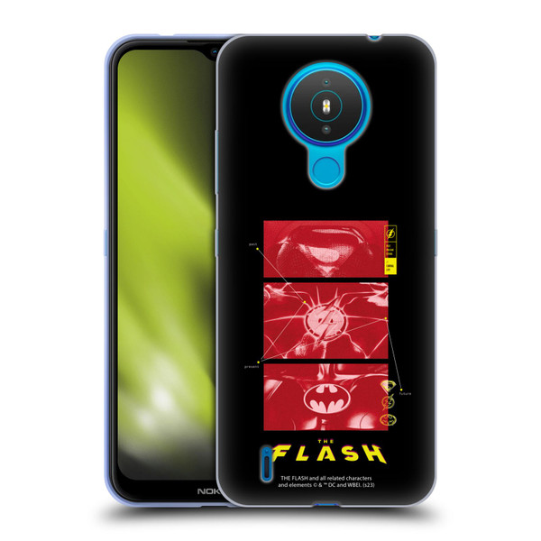 The Flash 2023 Graphics Suit Logos Soft Gel Case for Nokia 1.4